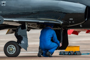 Aircraft engineer working